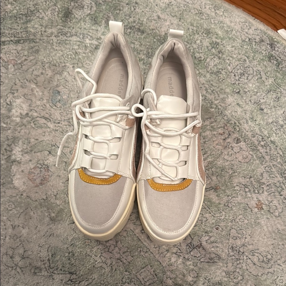 White and Yellow Sneakers